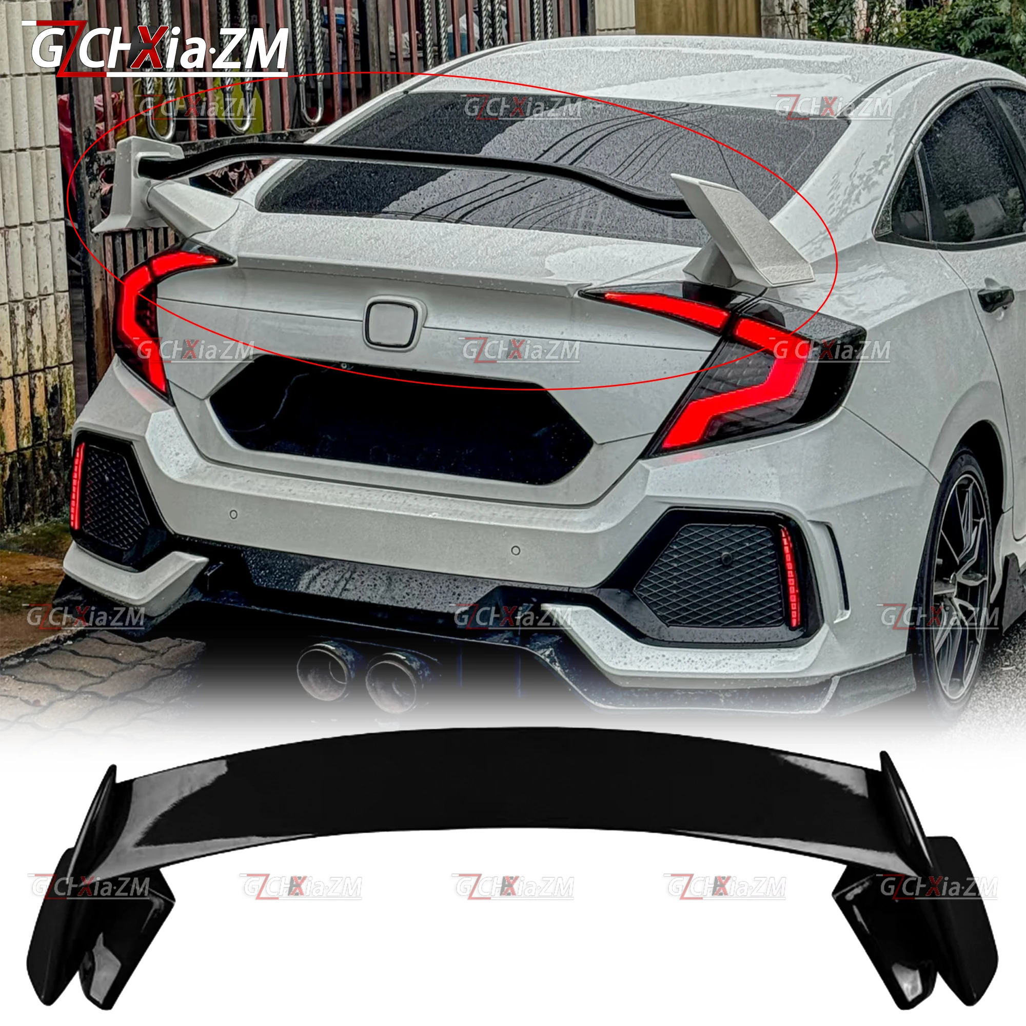 

For 2016-2020 Honda 10th Generation Civic FC1 FC7 Sedan Upgrade TYPE-R Style Spoiler ASB Material Trunk Lid Aerodynamic Kit Wing