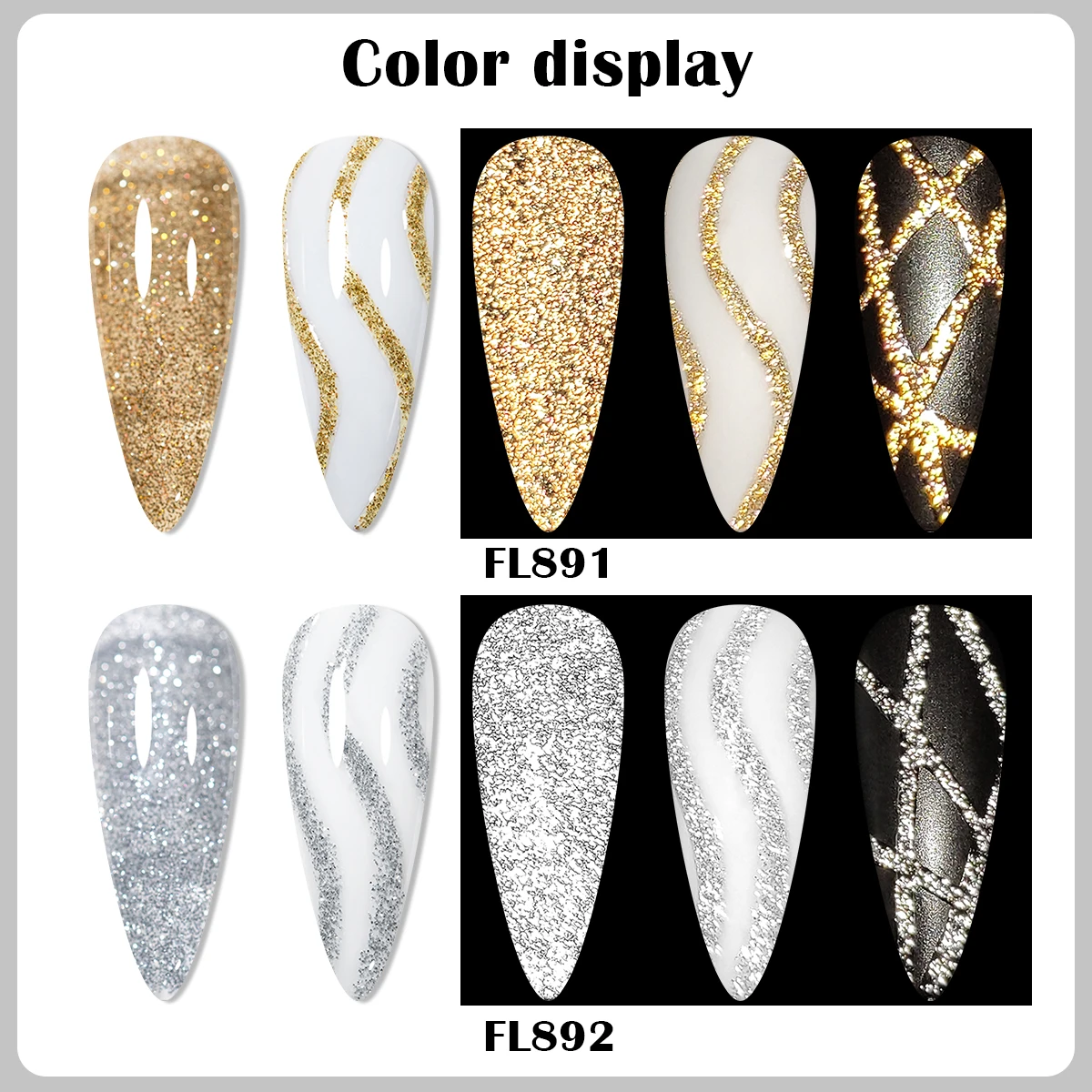 Vernis à ongles Gel réfléchissant or argent, 10ml, ligne de traction, Graffiti, peinture à rayures, ongles français, fournitures pour ongles à faire soi-même