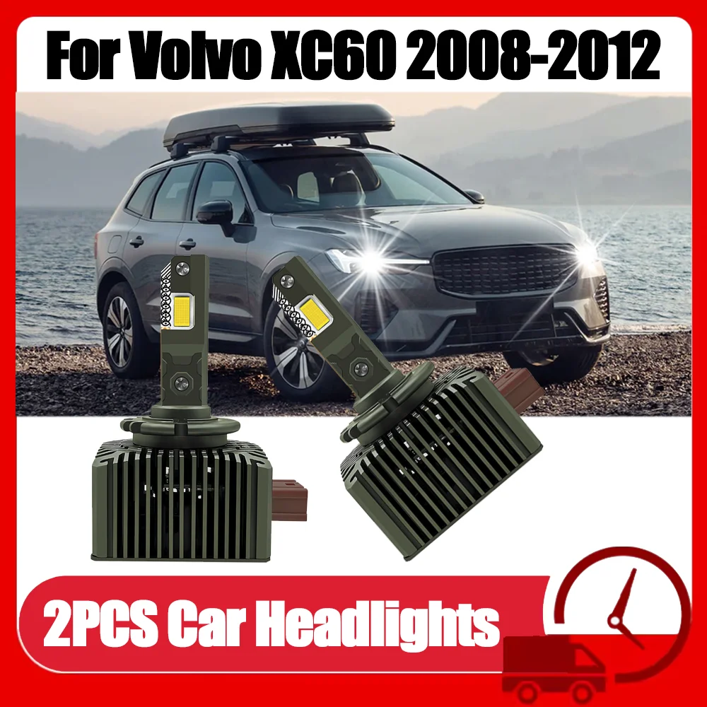 

2 шт. мощных автомобильных ксеноновых фар HID 120 Вт 30000 лм, светодиодные фары с чипами 3570 CSP, 6000K, белые турбо-лампы для Volvo XC60 2008-2012