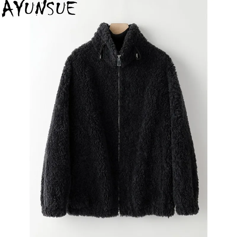 

AYUNSUE Fur Coat Woman 2025 Ladies Winter Coats and Jackets Black Casual Fashion Clothing for Woman High Quality Шуба Женская
