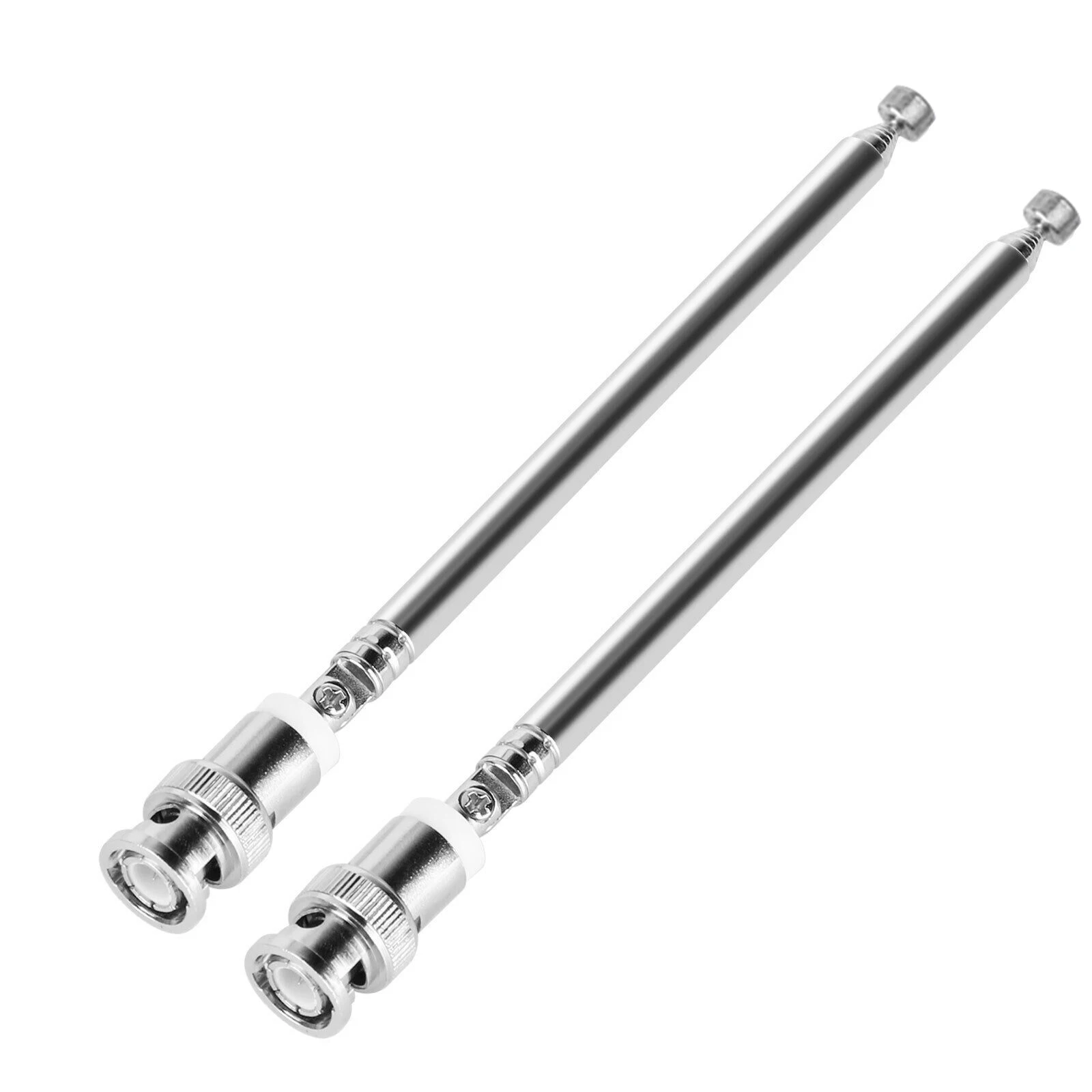 Antena telescópica bnc 2 tamanhos, 7 seções, conector de antena de rádio bnc de metal extensível para scanner de rádio/vhf/uhf/am/fm
