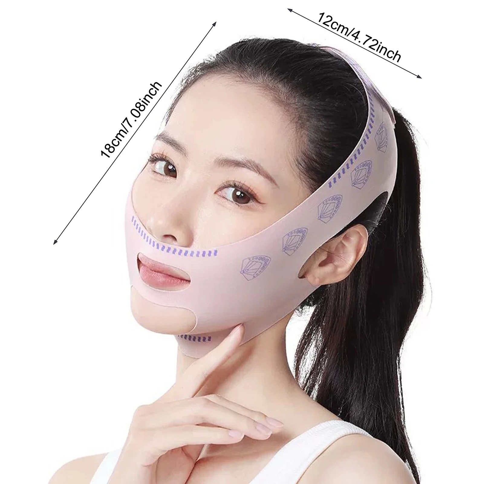 حزام رفع الوجه على شكل حرف V، حزام تنحيف الوجه المزدوج للذقن للاستخدام اليومي #5