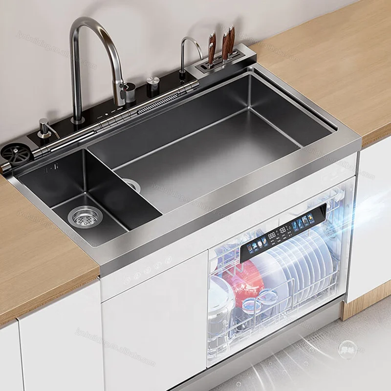 

Встроенная посудомоечная машина для раковины, 13 комплектов, автоматическая встроенная ультразвуковая посудомоечная машина, встроенная посудомоечная машина 304 SUS, белый