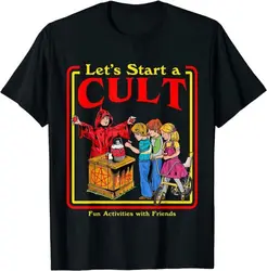 Let's Start a Cult Satanic Vintage Horror Edgy T-Shirt M-5xl