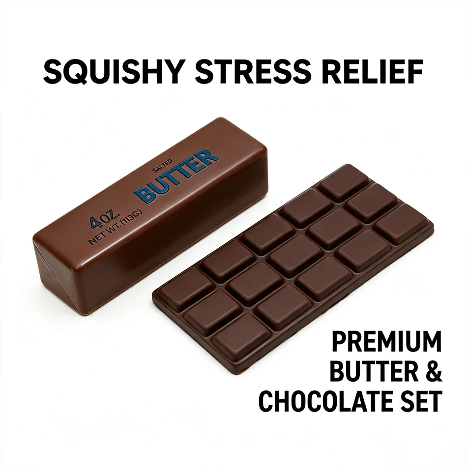 2W-Soft Slow Rebound Butter Stick Squeeze Stress Relief Squishy Fidget Toy Funny Decompression Stress Anti-Anxiety Gifts