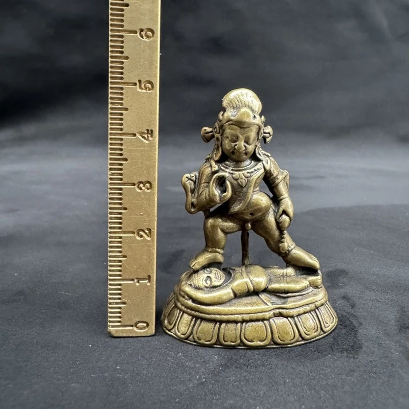 -style brass small statue , Tibetan black wealth god Buddha mini ornament