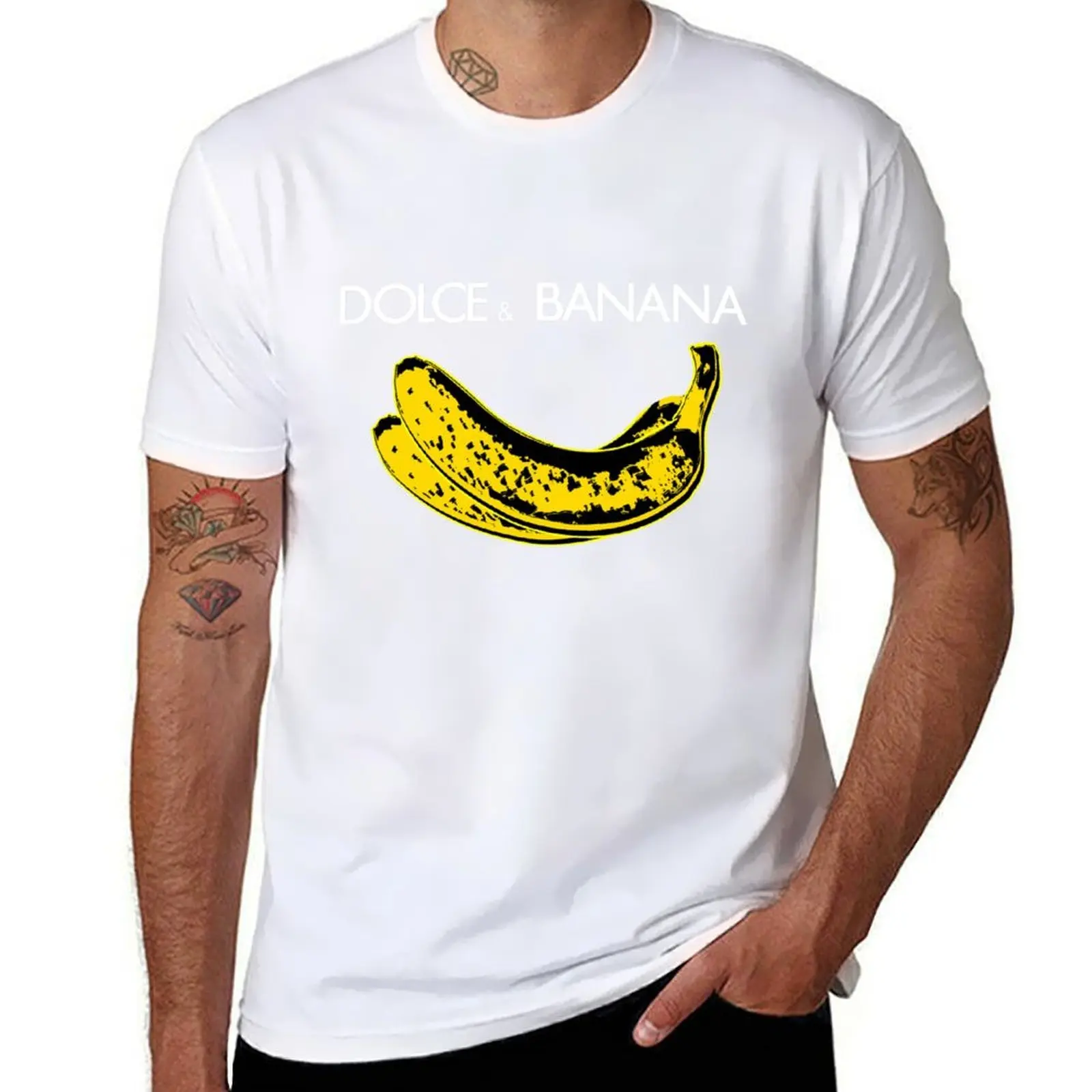 

Dolce & Banana - Bananas Lovers Fruitarians Vegan FashionTee / Sticker T-Shirt cotton tshirt 100% T-Shirt
