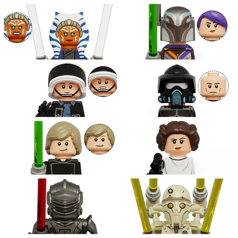 

HEROCROSS SpaceBuilding Blocks Boba Fett LUKE Skywalker Ahsoka Mandalorians Dath Vader Rey Obi-wan Star Кирпичи Фигурки Игрушки
