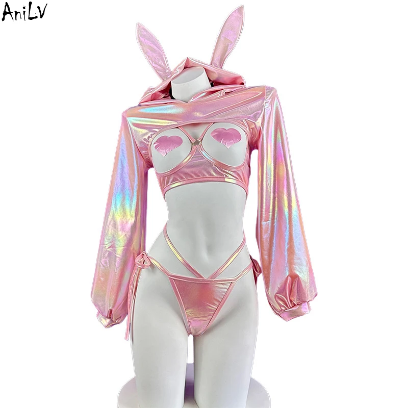 AniLV Easter Laser Bunny Girl Cosplay Japanese Anime Idol Group Machine Rabbit Uniform Outfit Costume