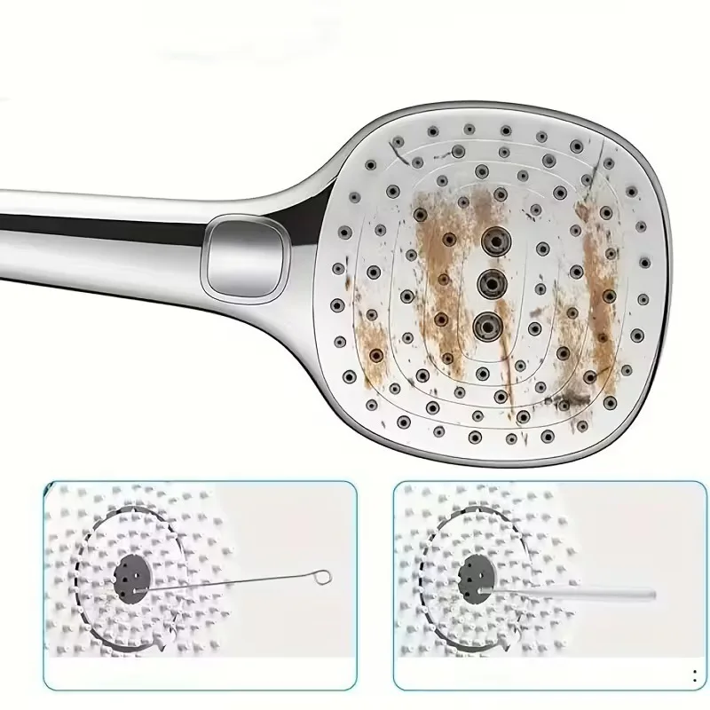 Picture 4: 10 Stainless Steel Needle Shower Head Cleaning Brush Set, Suitable for Multi Size Shower Heads,bathroom Accessory Cleaning Tools