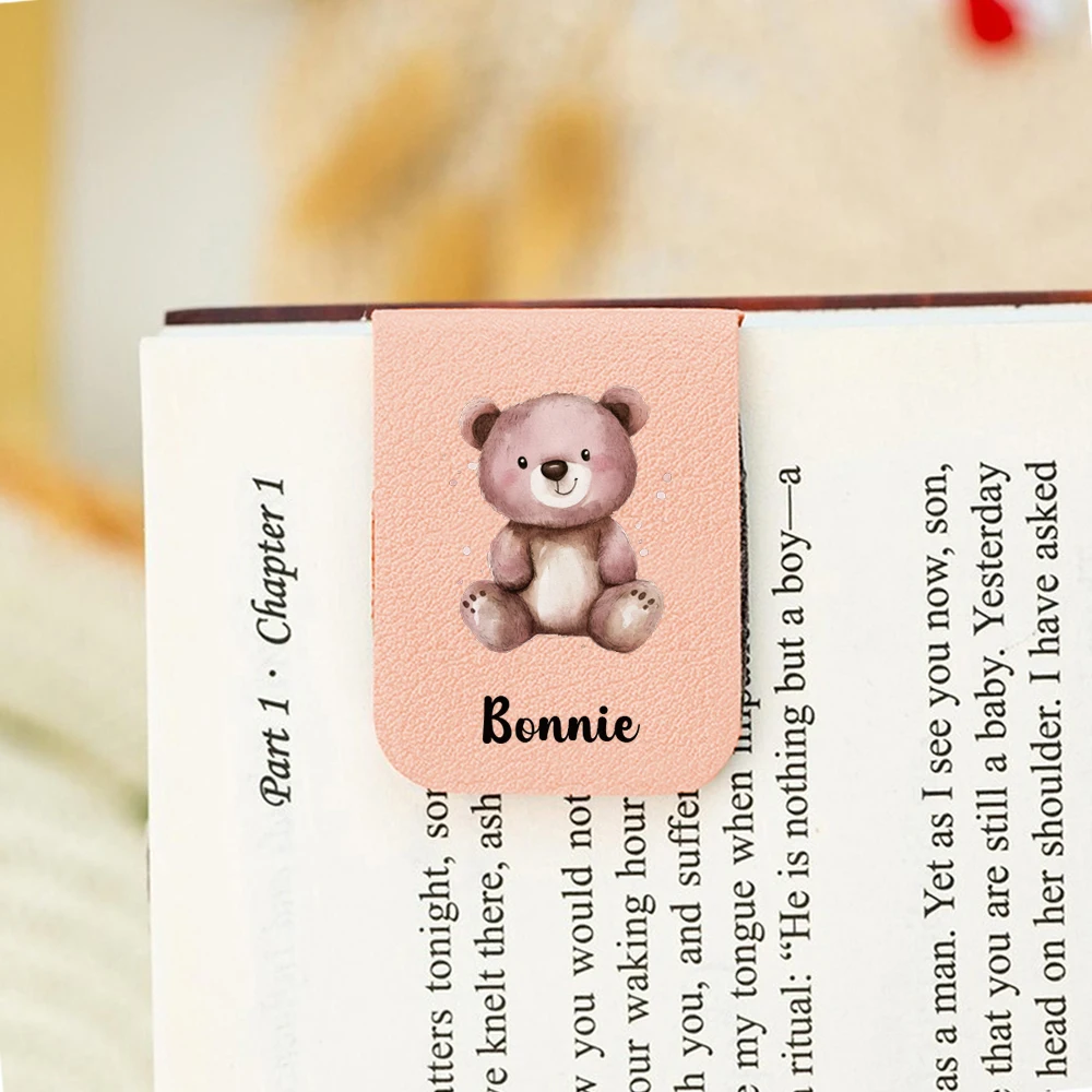 1PC Diy Little bear Custom Text Print Softpink Book Mark For School Supplies view 4