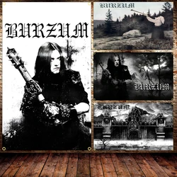 90X150CM 3X5Ft Burzums Black Heavy Metal Flag Polyester Printing Rock Band Banner For Decor Tapestry
