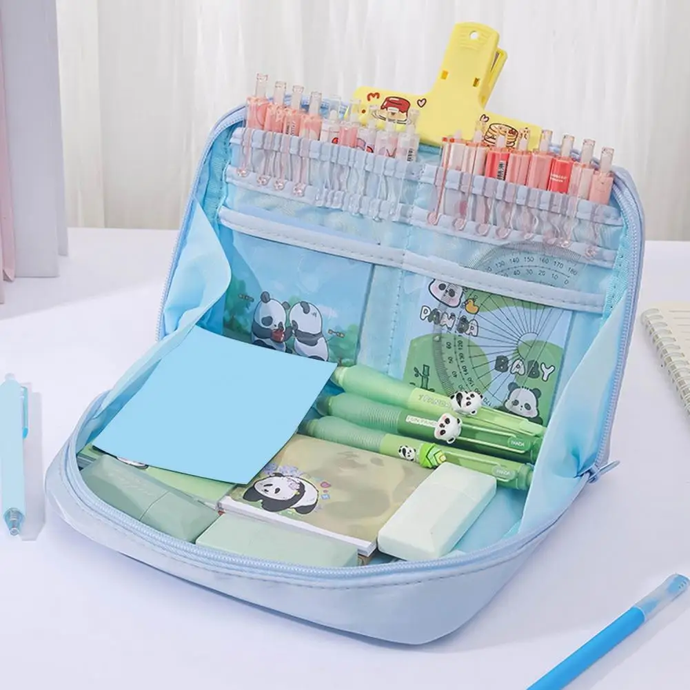 Двухслойный карандаш для офиса из искусственной холщовой ткани, многослойный карандаш с емкостью 100 ручек, водостойкий органайзер для офиса