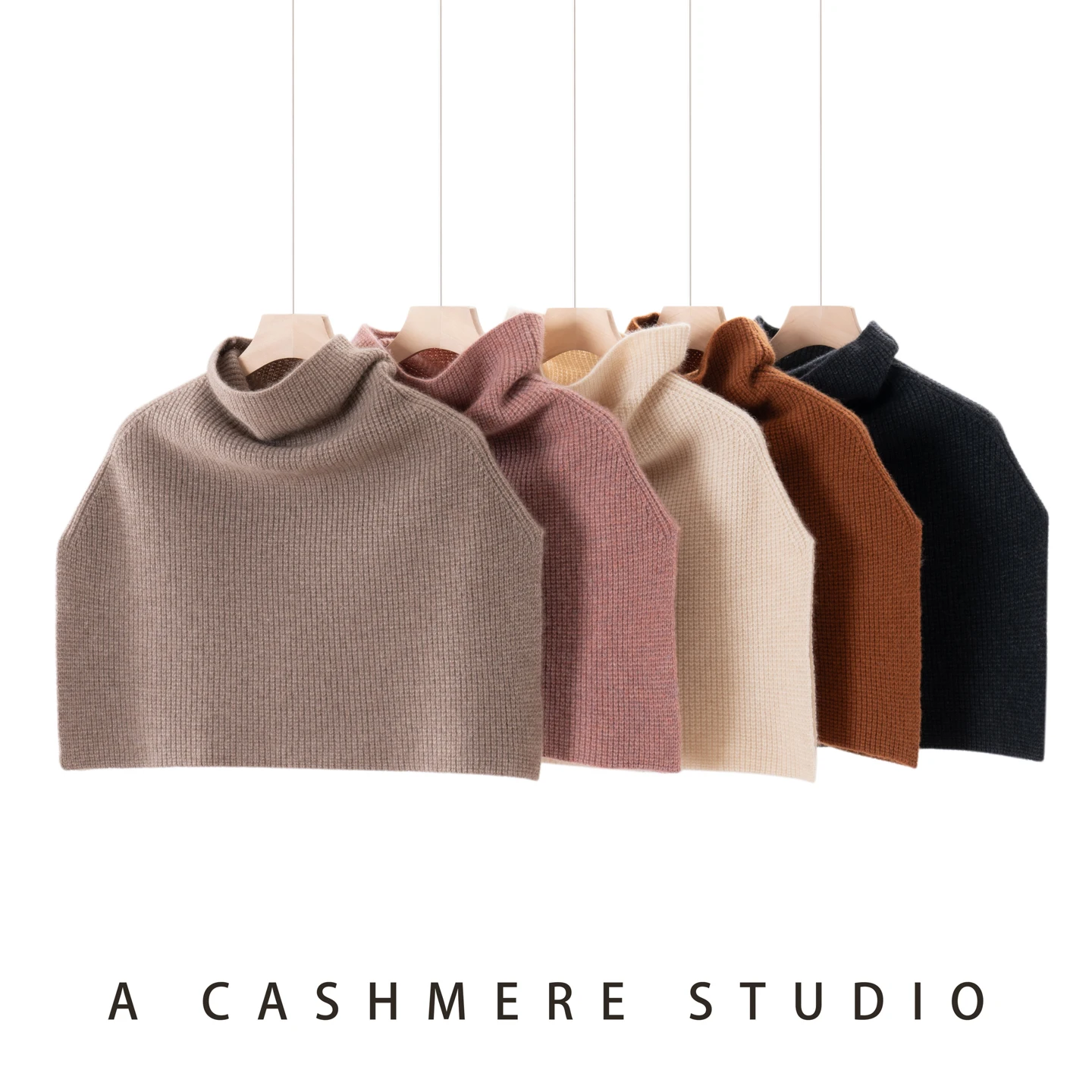 MERRILAMB Cashmere Shawl Knitted Pullover Scarf Winter Scarves False Collar Coat Bib Warm Turtleneck Slit Jumper Shawl for Women