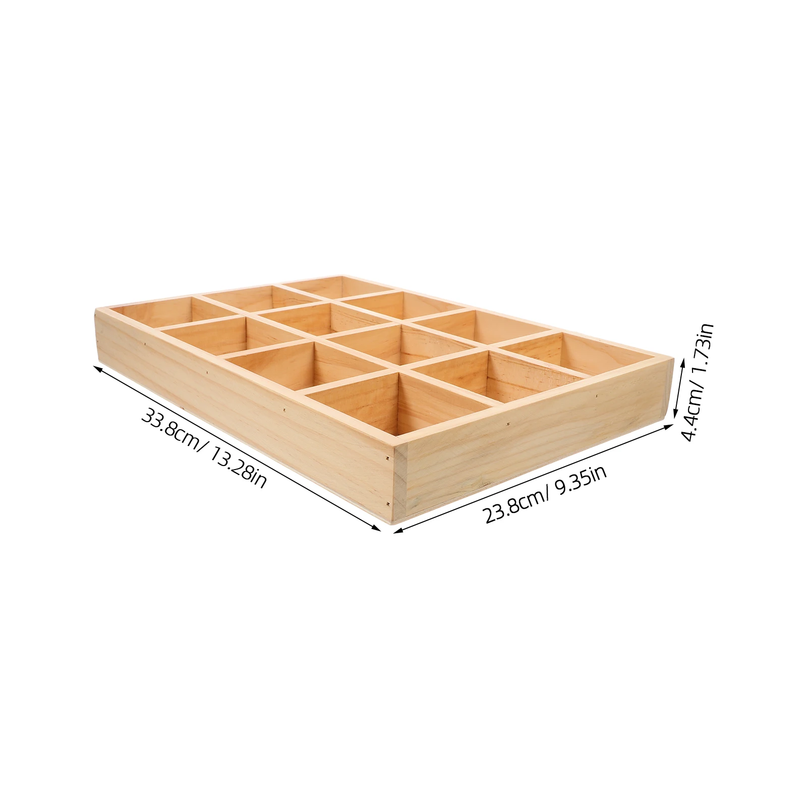 Wooden Jewelry Tray with Multi-Grid Compartments for Rings Bracelets Necklaces Storage Home Bathroom Dresser Organizer Display