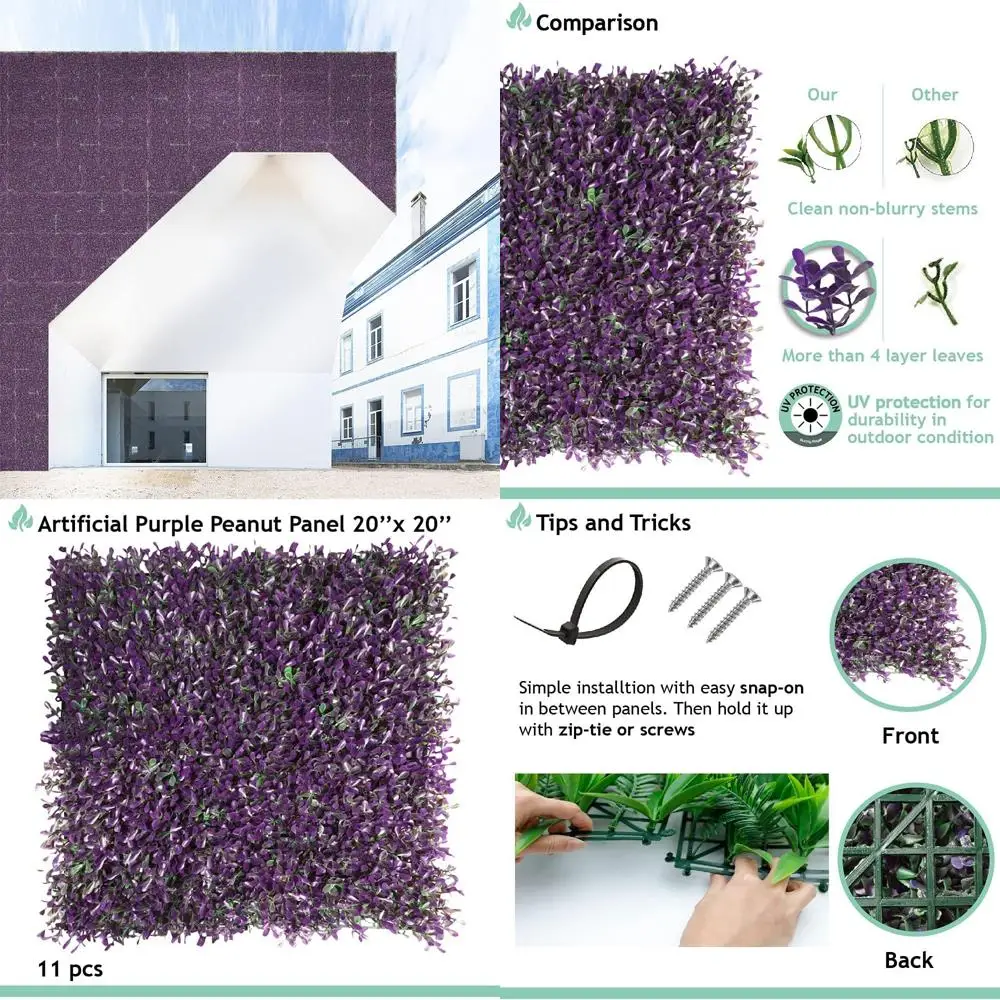 

Искусственные панели из самшита 20x20 для наружного и внутреннего озеленения, живой изгороди и декора сада