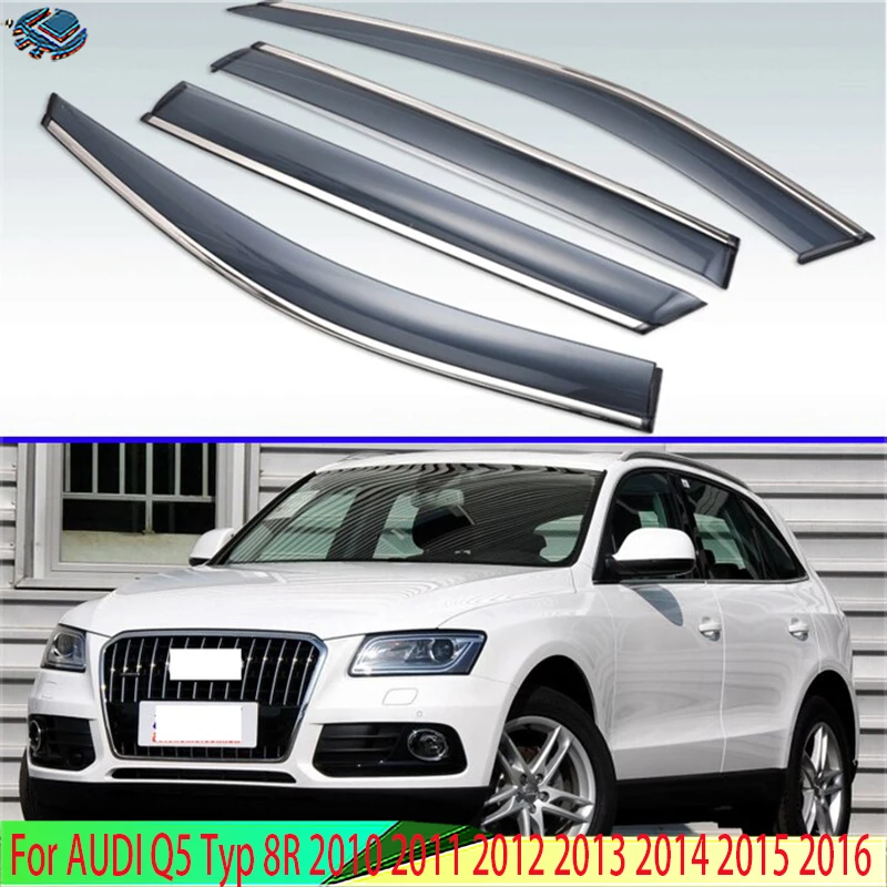 

For AUDI Q5 Typ 8R 2010 2011 2012 2013 2014 2015 2016 Plastic Exterior Visor Vent Shades Window Sun Rain Guard Deflector 4pcs