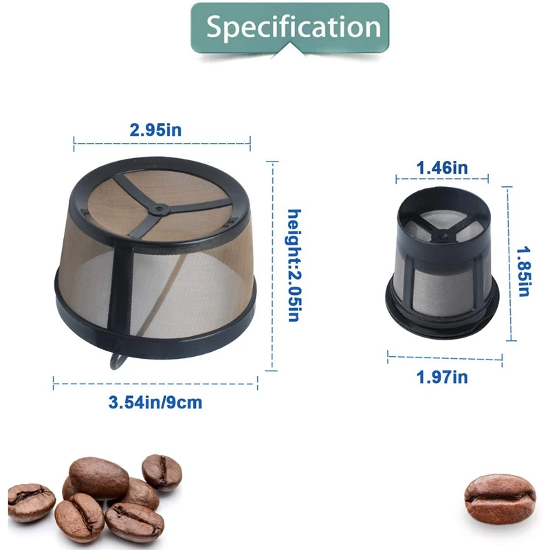 Reusable Mesh Ground Coffee Filter Basket For K-Duo Essentials And For K-Duo Brewers Machine Coffee Cup Pod For K Cup