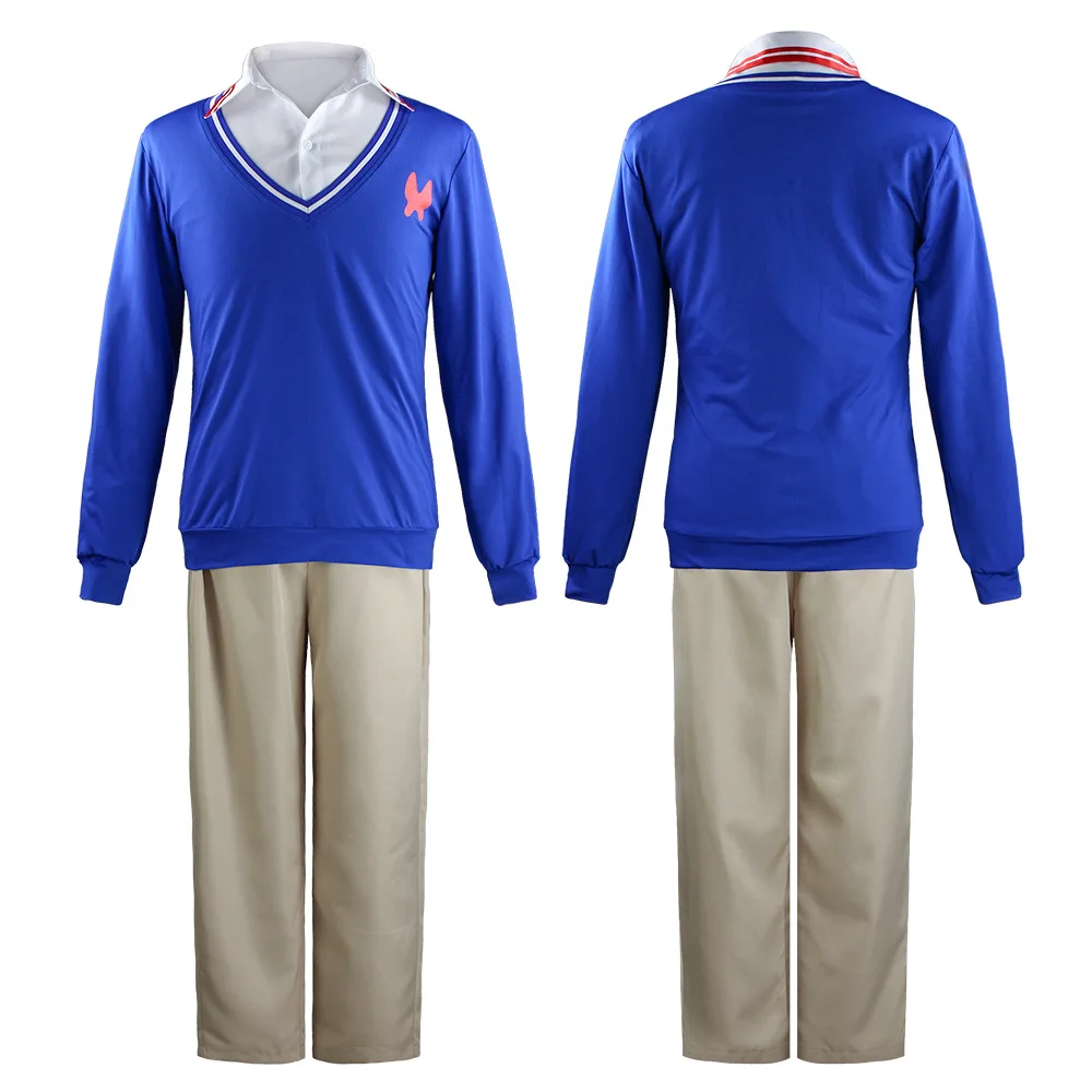 

Anime for Momoe Sawaki Cosplay Costume Wonder Egg Priority Blue Coat Pants Adult Uniform Women/men Halloween Suits Daily Outfits