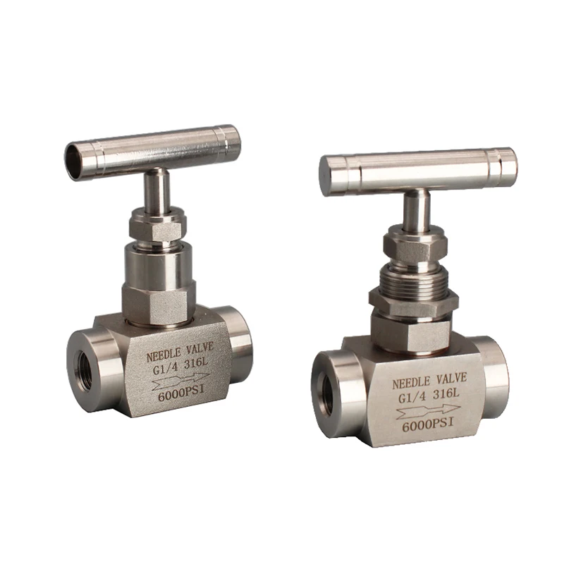 Wysokociśnieniowy zawór iglicowy ze stali nierdzewnej 304/316L 1/8" 1/4" 3/8" 1/2" 1" gwint żeński przez zawór przyrządowy typu płytowego