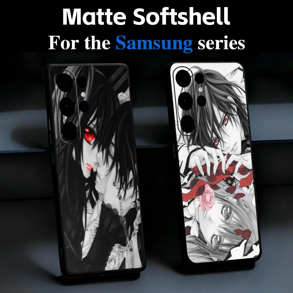 Cool JP Anime Vampire knight Phone Case For Samsung Galaxy S26 S25 S24 S23 S22 S21 Plus Ultra Fold A Soft Black