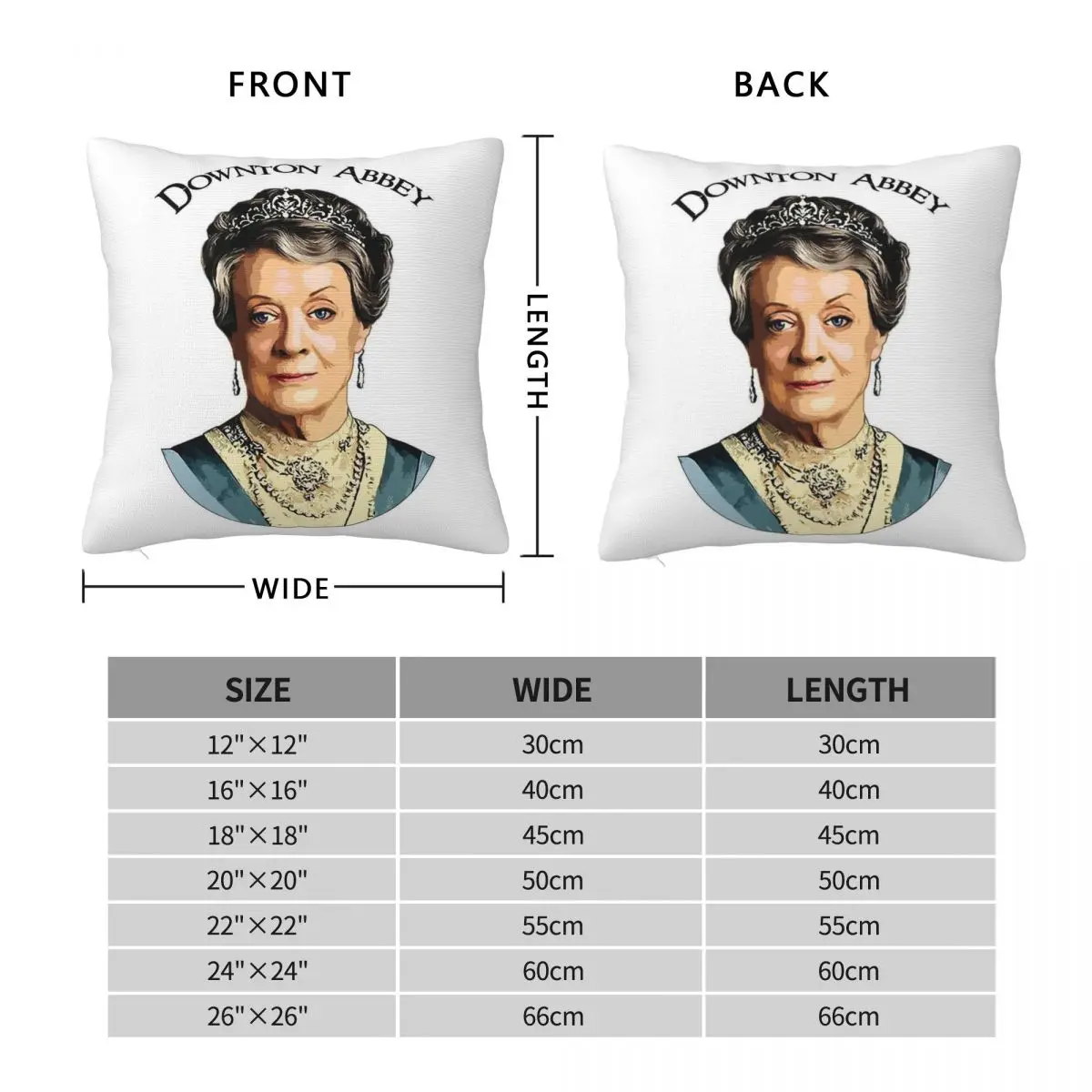 Downton Abbey Violet Crawley Square Pillowcase Polyester Linen Velvet Printed Zip Decor Pillow Case Home Cushion Cover