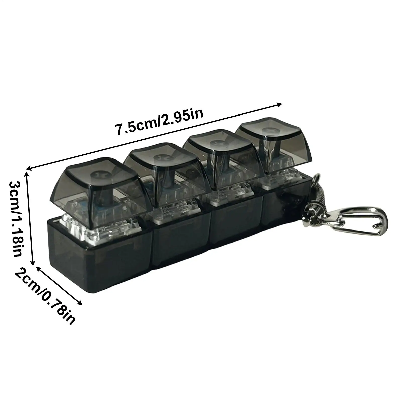 Fidget Keyboard Stress Relief Relaxation Keychain Clicker Keyboard Fidget Keychain for Students Office Coworkers Friends Family