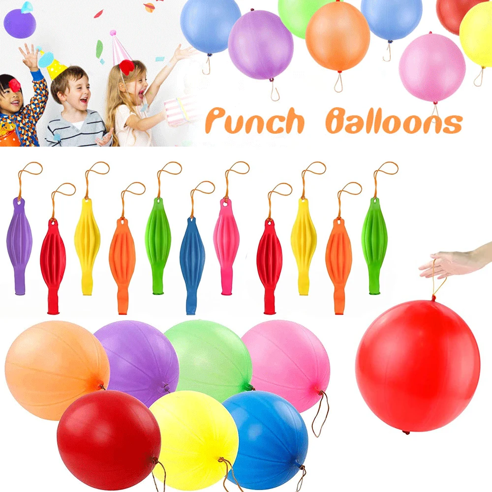 

20Pcs 18inch Punch Balloons Kids Heavy Duty Latex Punch Balloons With Rubber Band Handle for Birthday Party Goodie Bag Fillers