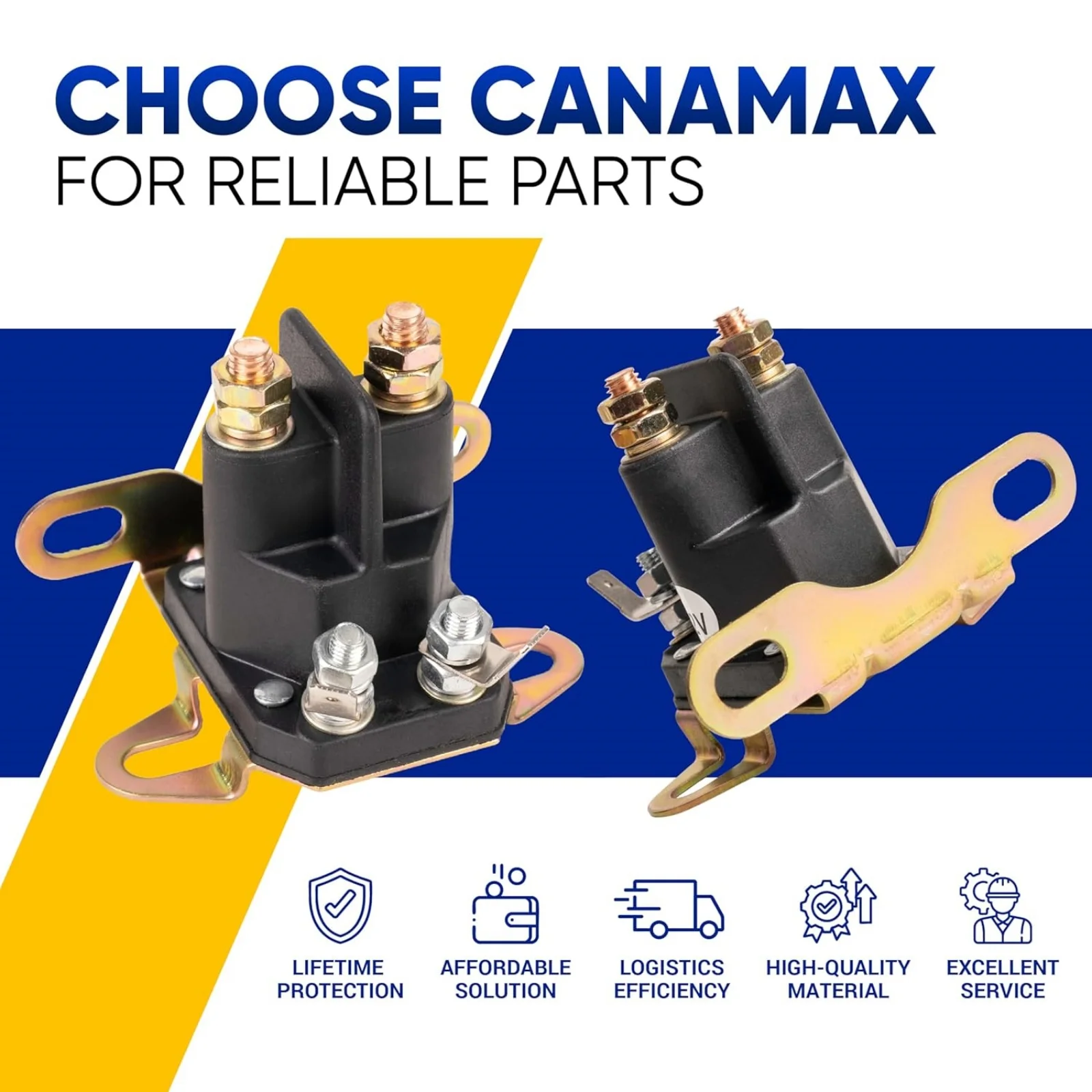 Relé Solenoide de Arranque de 12V para Cortacésped y Tractor John Deere, Ariens, Toro, Husqvarna, Exmark, Reemplaza 435-435, 4 Terminales