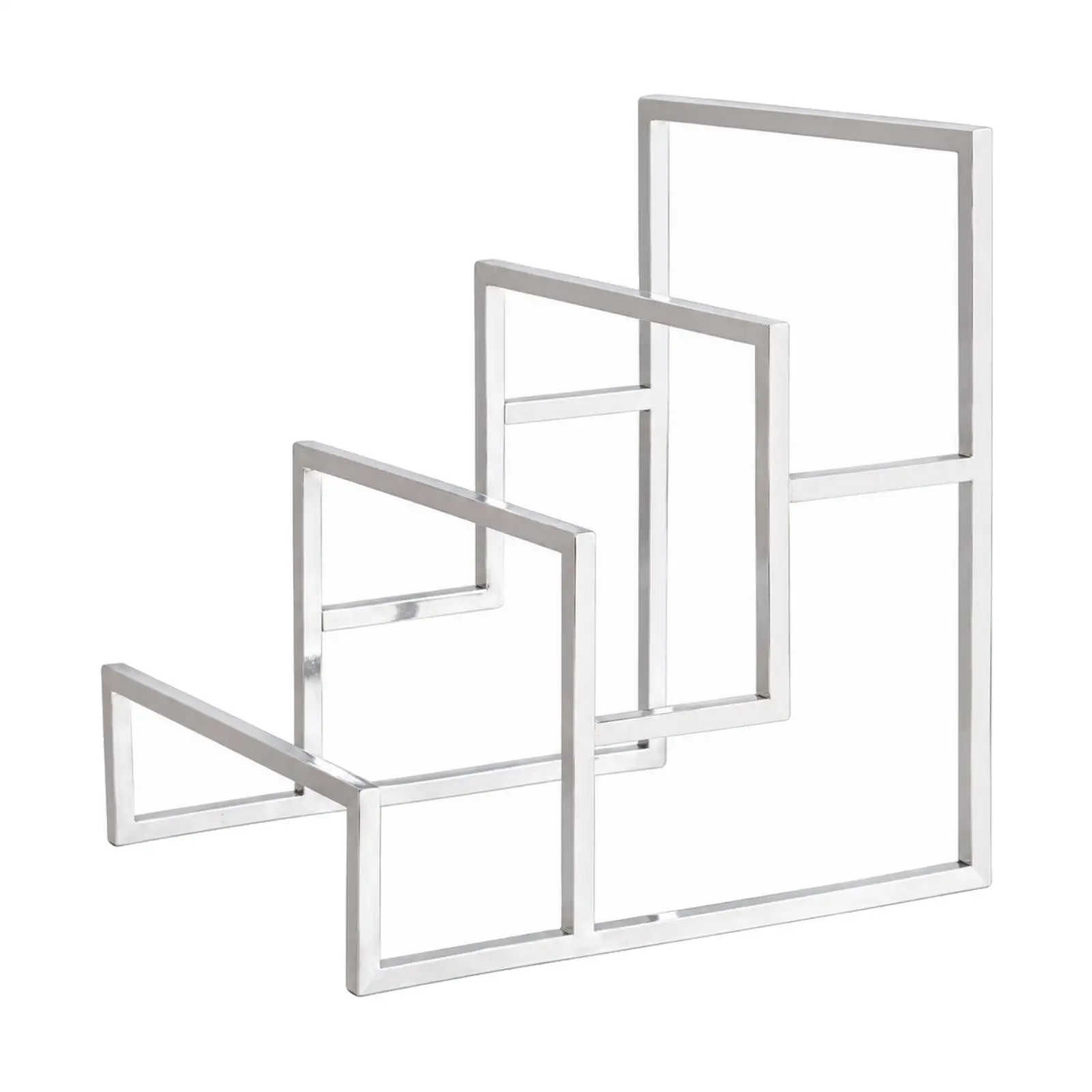 Stepped Wallet Display Rack Stainless Steel Showcase Organizer for Retail Store Dressing Room Storage