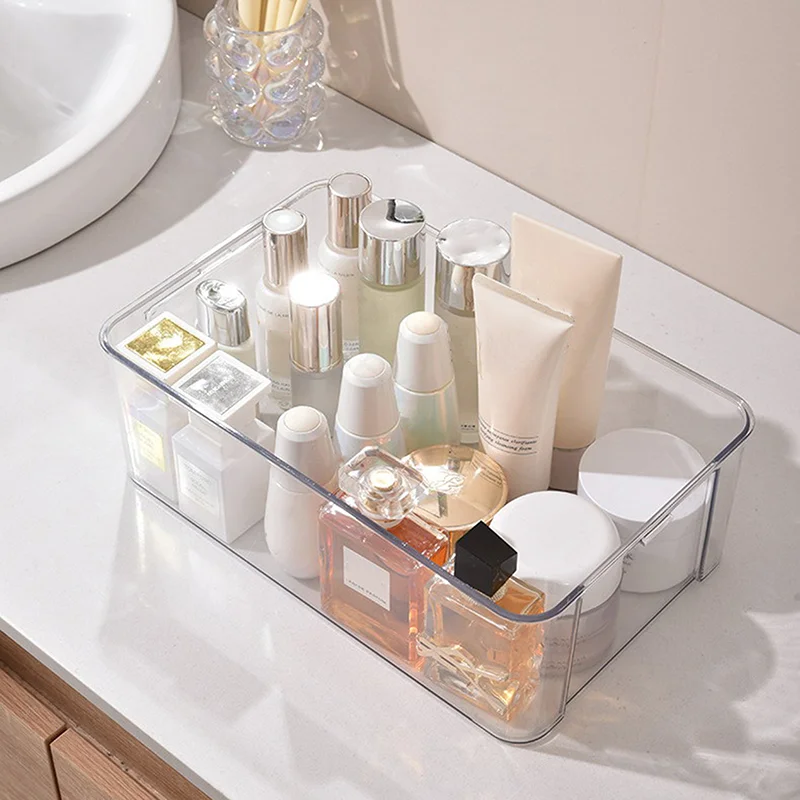 Bamboo Wooden Cover Transparent Storage Box Bedroom Living Room Desktop Storage Box With Cover Dustproof Storage Box