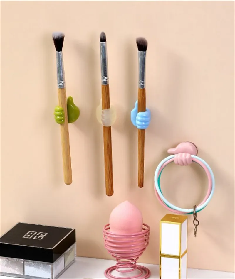 Creative Thumb Toothbrush Holder Hole-Free Wall Hook Sundries Storage Key Holder Hook For Bathroom And Kitchen Accessories