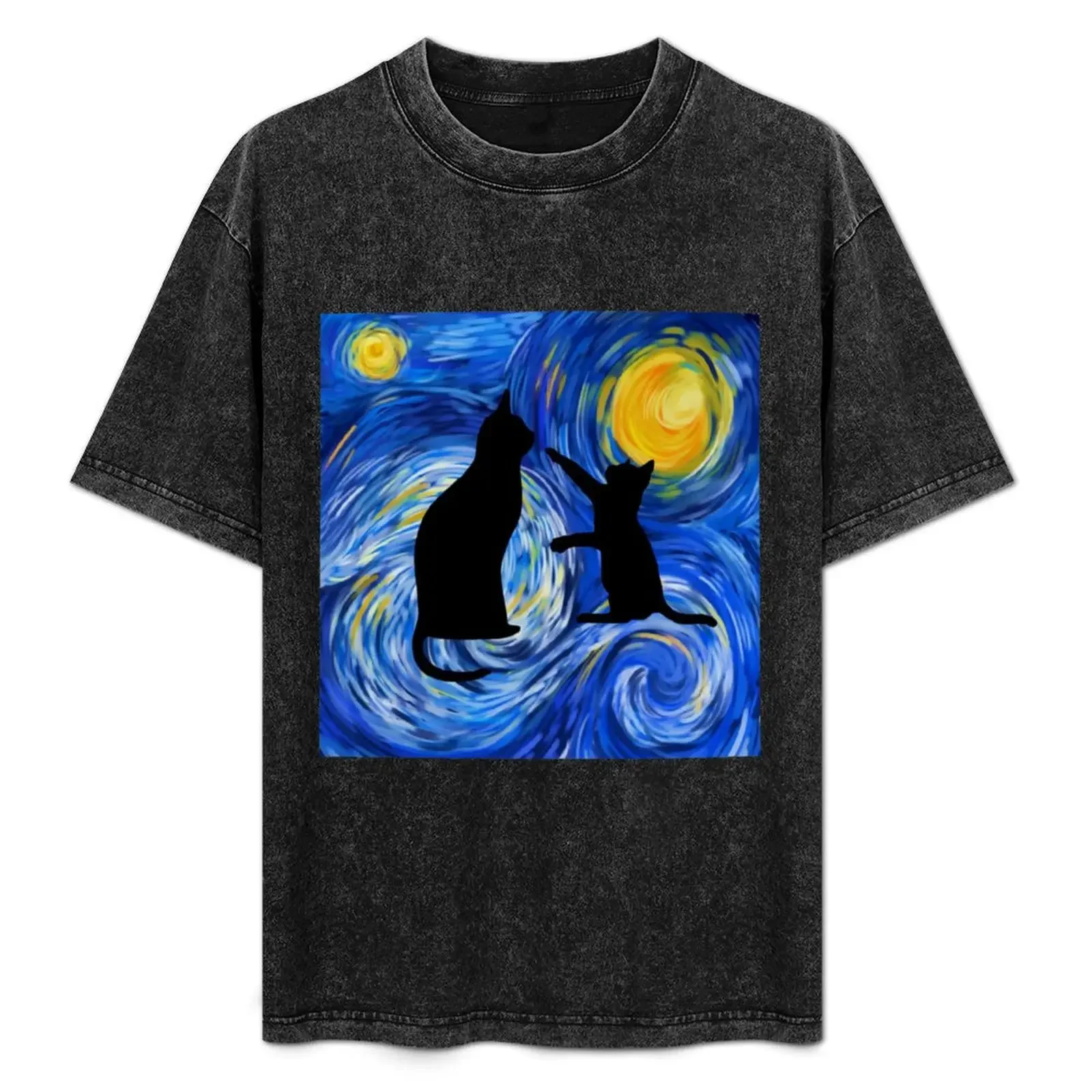 

Black Cat T-Shirt animal prinfor boys cute clothes funny costumes shirts graphic anime shirts men