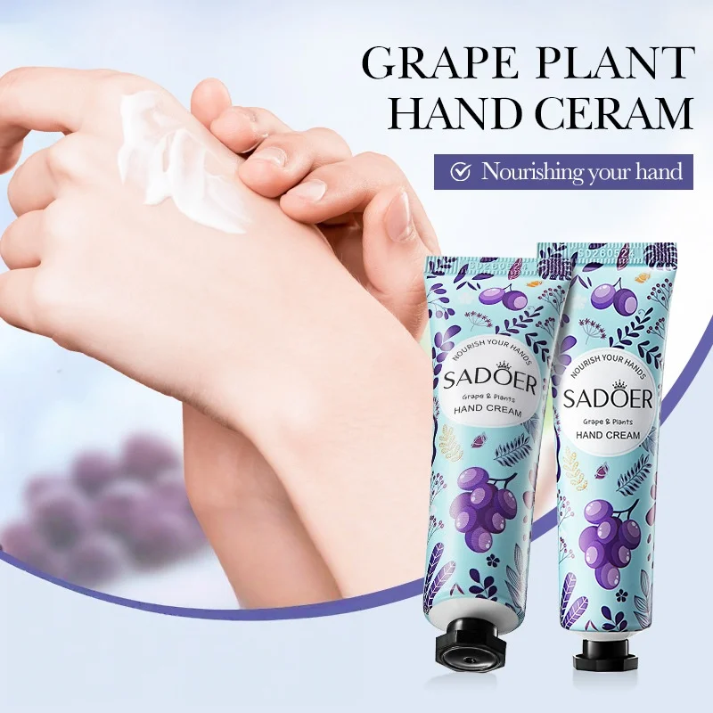 Grape Moisturizing Hand Cream, Designed for Dry Skin, Contains Skin-Friendly Ingredients Like Glycerin and Grape Fruit, a Refreshing and Non-Greasy Travel-Sized Hand Care Product Suitable for All Skin Types, Perfect for Autumn/Winter and as a Christmas Gift.