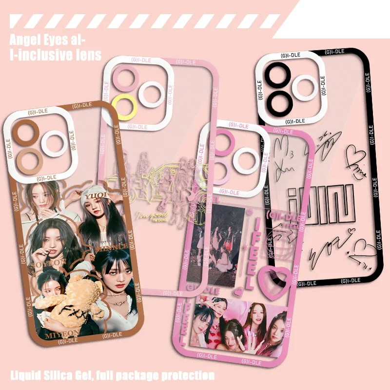 Kpop G-GIDLE I FEEL Phone Case for IPhone 15 14 13 12 11 Mini Pro Max X XR XSMax 6S 6 7 8Plus SE20 Transparent Cover