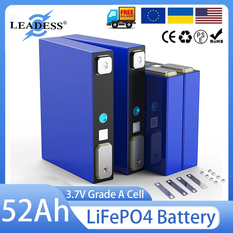 

3.7V 50Ah 52Ah Lithium Iron Battery LiFePO4 Cells Rechargeable Batteries Power Supply For DIY 12V 24V Cart Start Power Electric