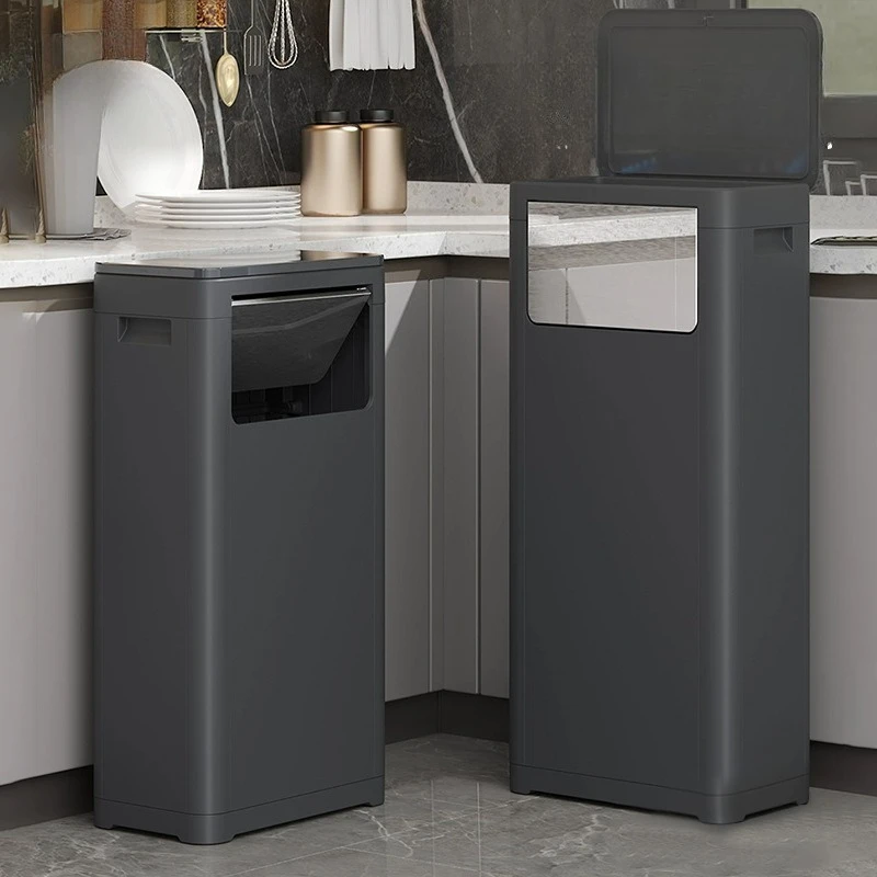 

Food Plastic Waste Bins Anti Odor Recycling Large Trash Bin Rectangular Tissue Trash Can Storage Kitchen Wastebasket Toilet