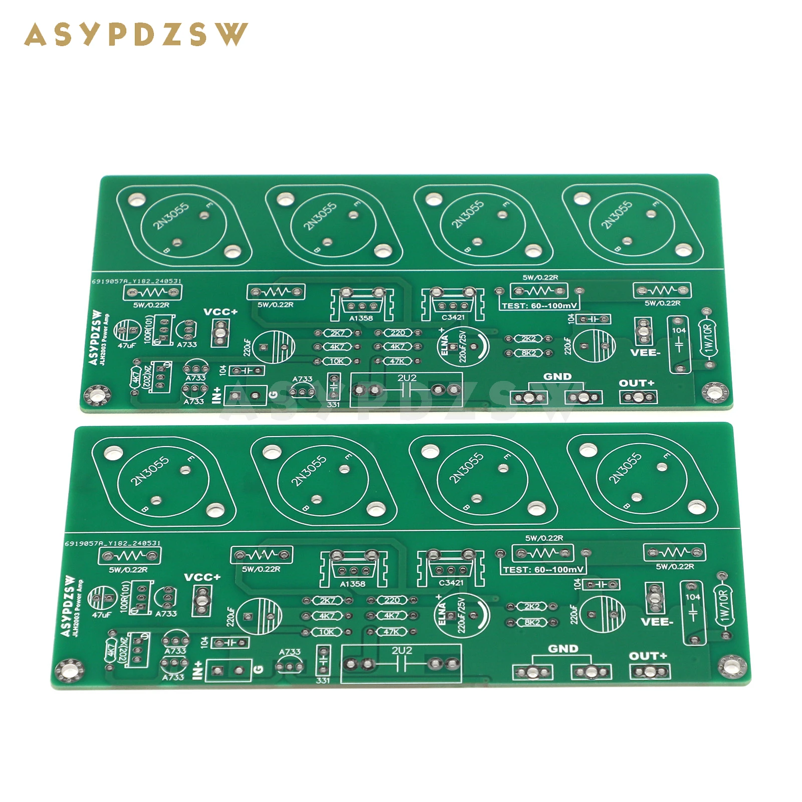 

2 CH HOOD JLH2003 Stereo Single-ended Class A Power amplifier Bare PCB 22W+22W