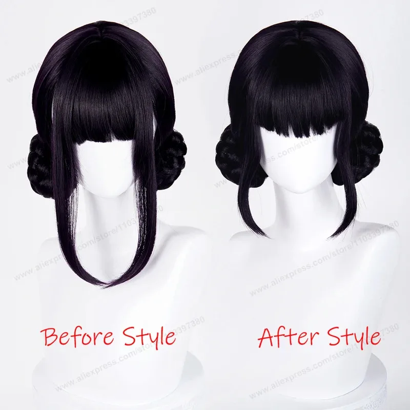 

Zoey Cosplay Wig Synthetic Black Purple Women Hair Anime Heat Resistant Wigs