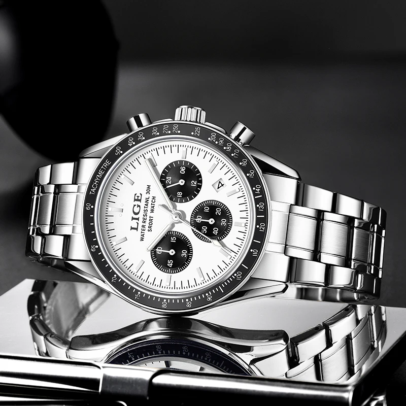 LIGE Classic Retro Man Watch Luxury Stainless Steel Calendar Casual Waterproof Quartz Men's Watches Montres Hommes Daily Commute