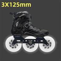 125mm LED Flash Inline Speed Skates Shoes for Male Female Adults 3X125mm Street Road Downhill Fast Skating Race Big Wheel R5 125