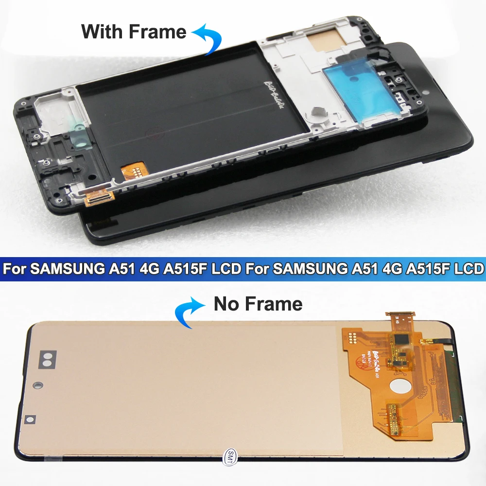 Sostituzione dello schermo del Display A51, per Samsung Galaxy A51 A515 A515F Display Lcd Touch Screen Digitizer Assembly con parte del telaio