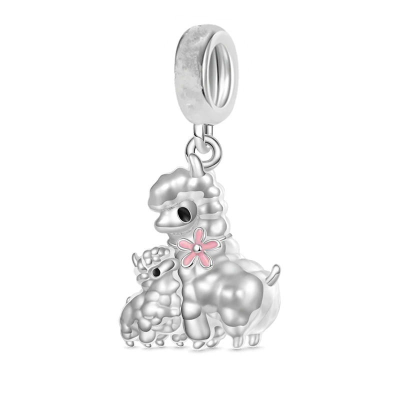 Sheep Dangle Charm Beads, 925 Sterling Silver, Bonito, se Encaixa Original Pandora Pulseira, Jóias, Presente de Moda, Hot, Bonito