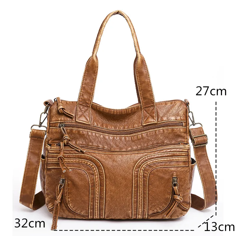 Alta qualidade de design de couro macio bolsas femininas vintage bolsa senhora grande capacidade tote moda ombro mensageiro saco crossbody