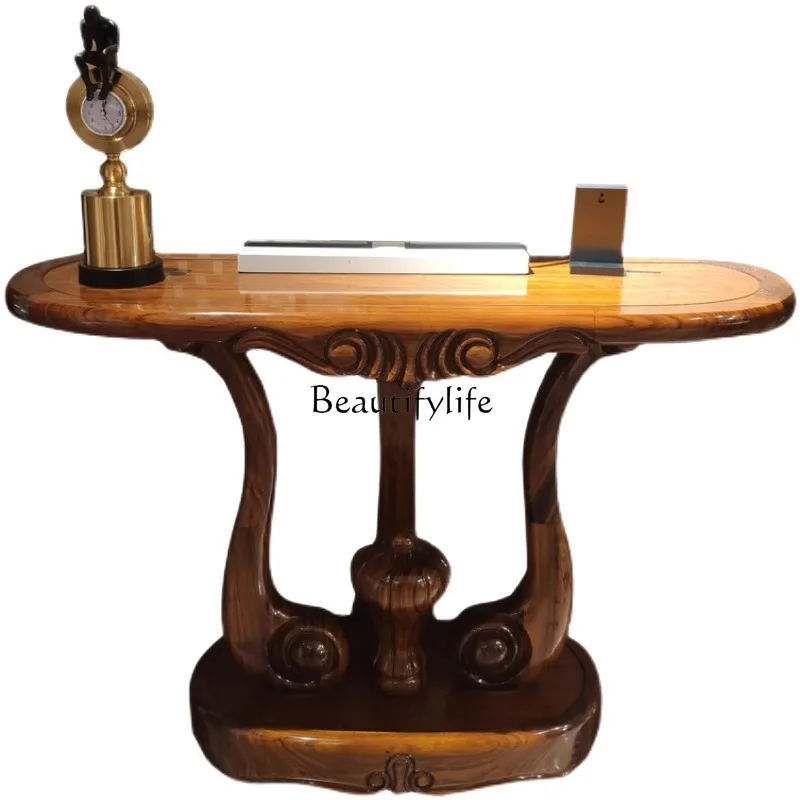 

Ebony entrance table European new Chinese luxury villa living room entry