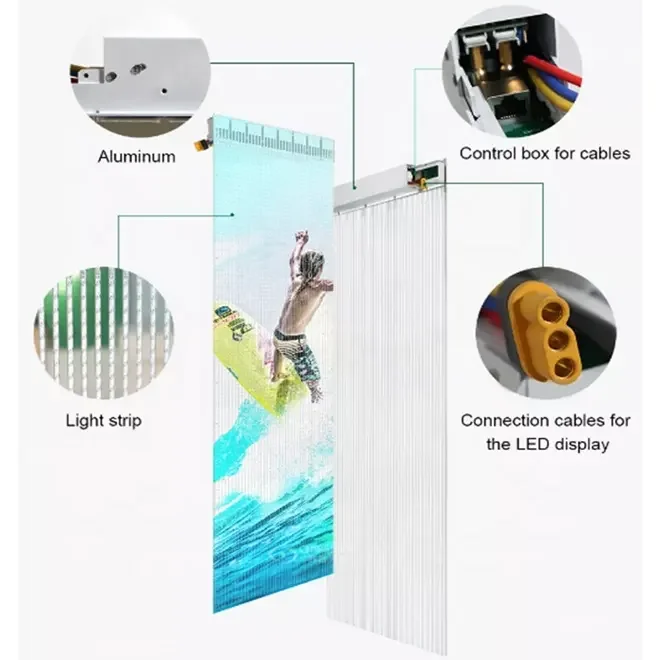 Ultra Thin Transparent Led Film Display Plastic Display Flexible  Panel Adhesive Transparent Film Screen on Glass