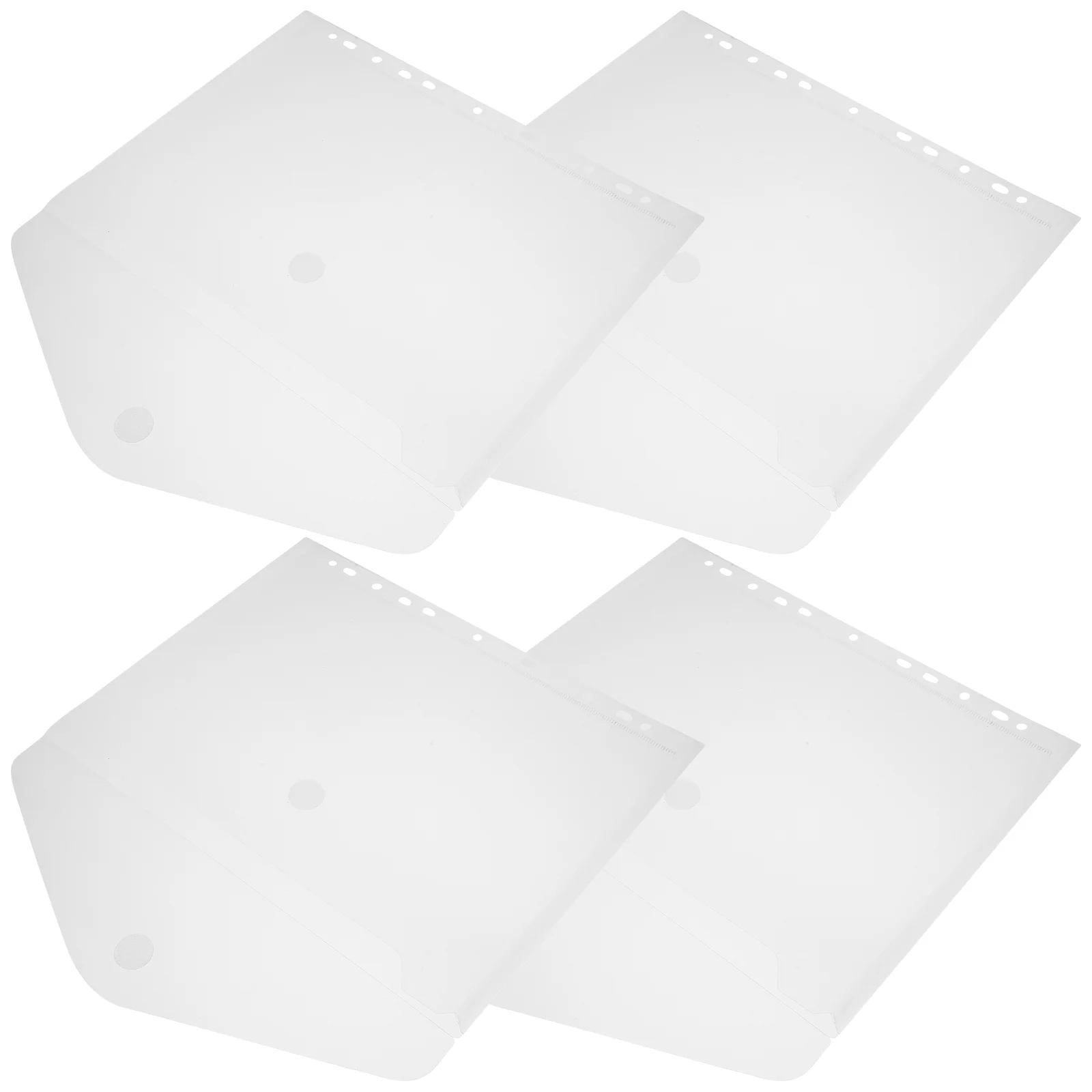4Pcs Document Folders with Sticker Button A4 Clear File Bags Convenient File Pockets PVC File Folders