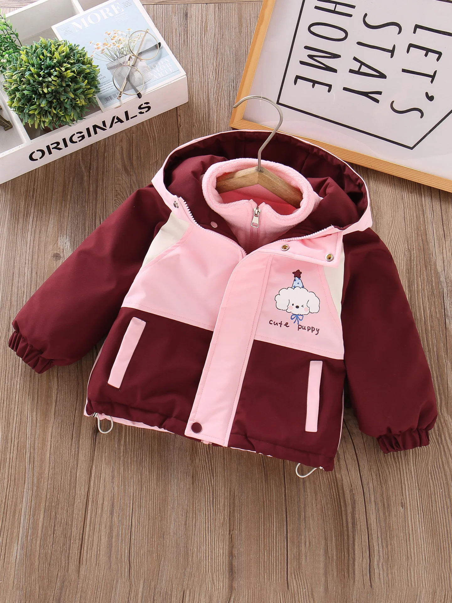 

Детская утепленная куртка-худи с капюшоном для девочек, осенне-зимняя, с мультяшным принтом, из хлопка