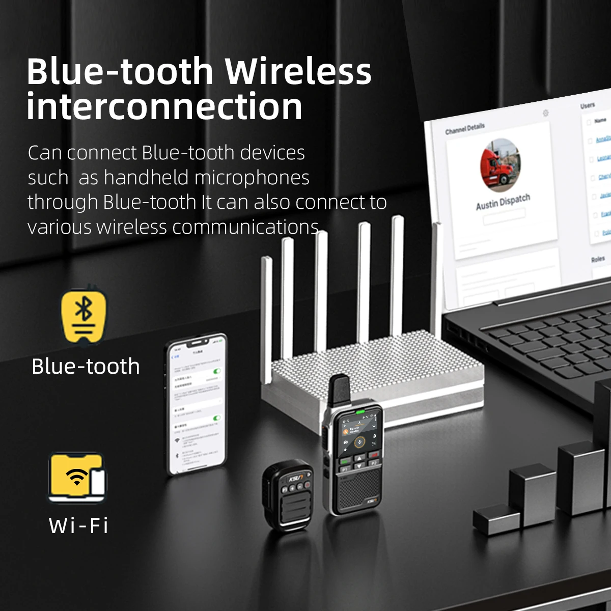 راديو واي فاي عالمي 4G مزود بتقنية البلوتوث وراديو اتجاهين طويل المدى لمسافات محدودة جهاز اتصال لاسلكي متوافق مع تطبيق Zello KSUN ZL38