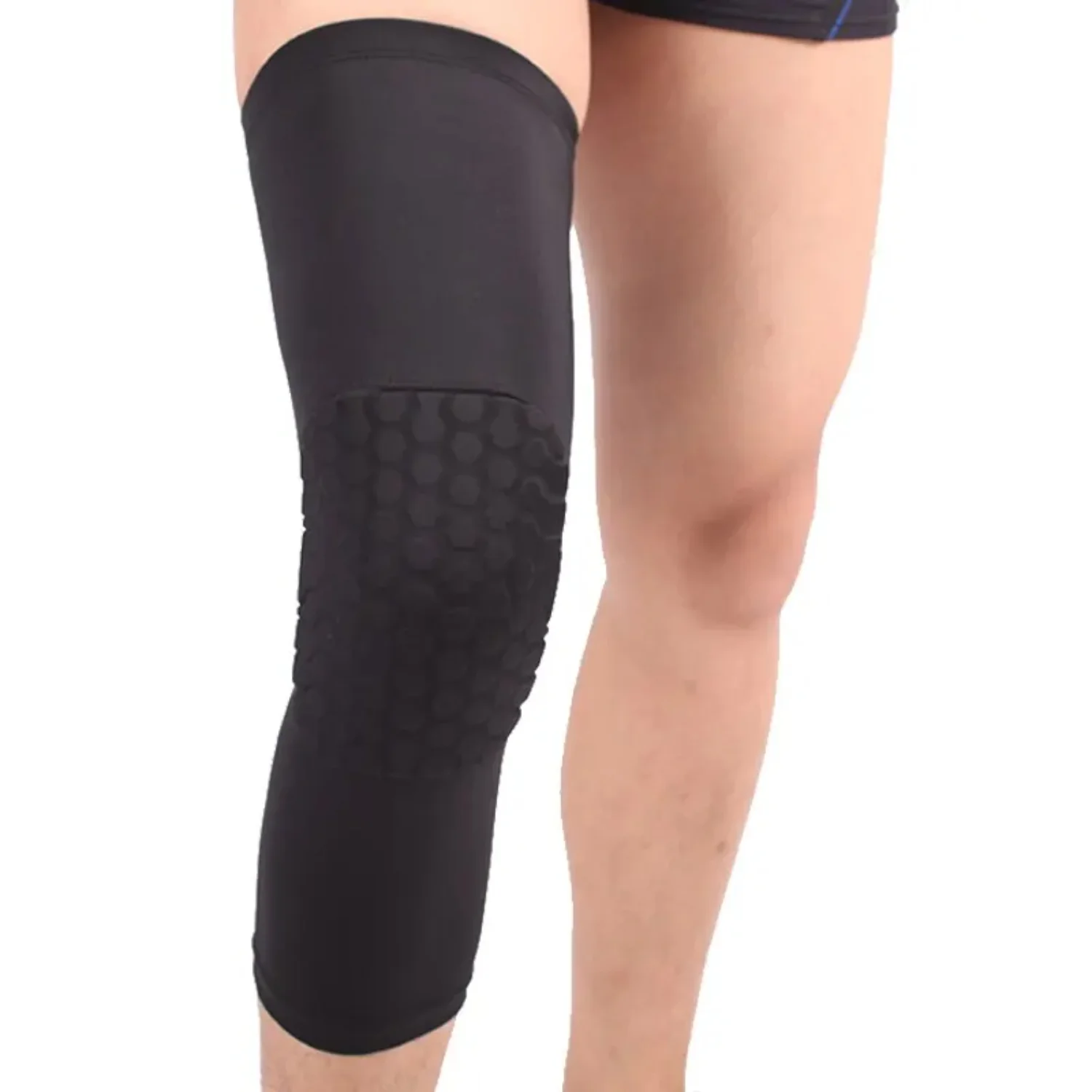 

Long Knee Pads Leg Sleeve Honeycomb Anti Collision Compression Volleyball Gym Running Workout Sports